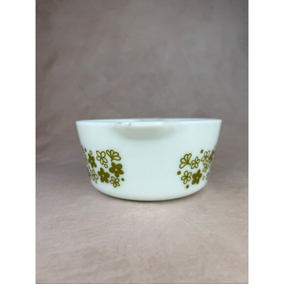 Vintage Pyrex Spring Blossom 474-B Mixing Bowl Green Flowers Pattern - Picture 3 of 8